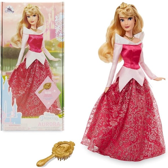 Disney Other - Disney Princess Aurora Classic Doll from Sleeping Beauty, Molded Brush
